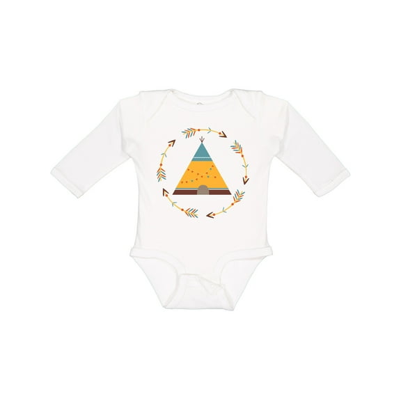 Inktastic Tribal Arrow Native Teepee Boys or Girls Long Sleeve Baby Bodysuit