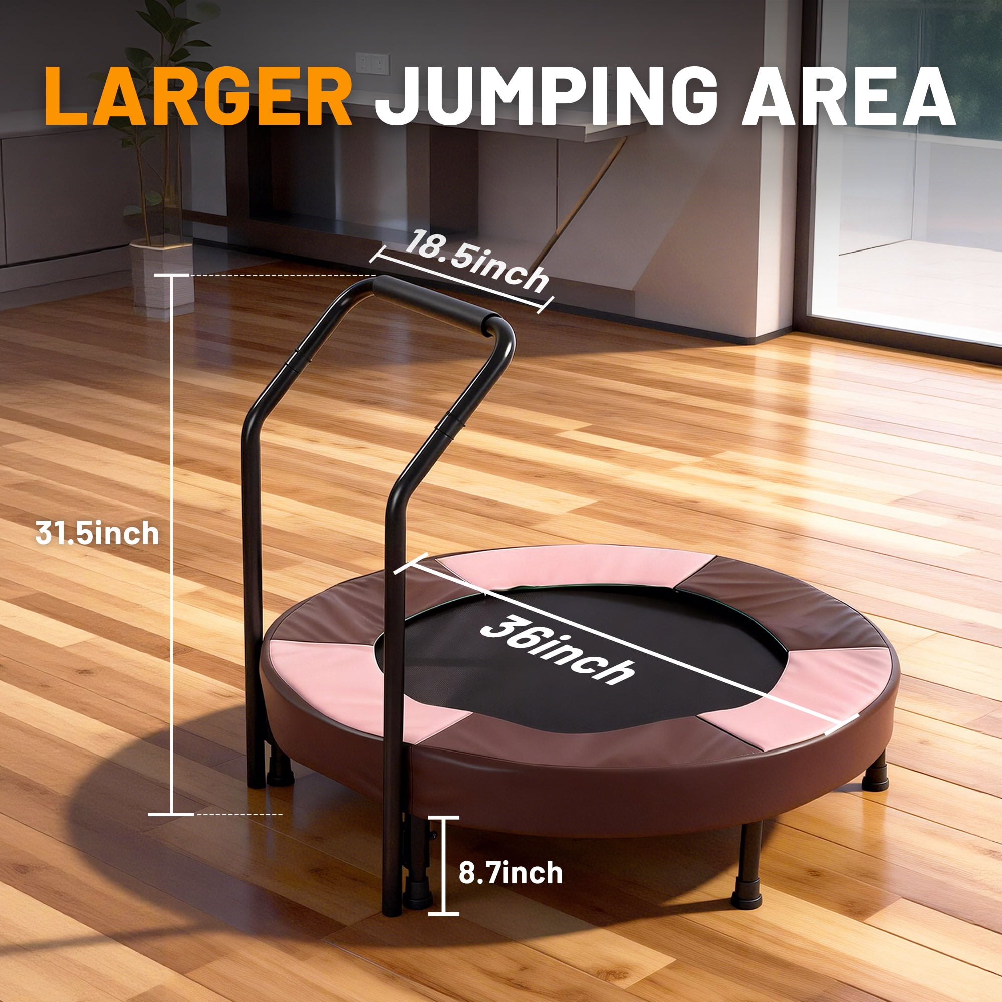 36 inch Mini Trampoline for Toddlers, SHINPT Foldable Trampoline for Kids for Birthday Gift, 36" Toddler Trampoline Indoor/Outdoor with Handle, Small Trampoline for Backyard, Patio, Lawn, Garden