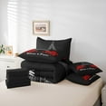thumbnail image 6 of Homewish Red Rose 7-Piece Bedding Comforter Set,France Prias Eiffel Tower King Bedding Sets,Valentine'S Day Theme Bed Sheets For Men Women,Ultra Soft Home Decor Reversible, 6 of 8