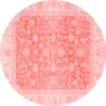 thumbnail image 1 of Ahgly Company Machine Washable Indoor Round Oriental Red Traditional Area Rugs, 6' Round, 1 of 4