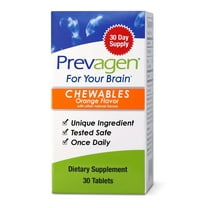 Prevagen Regular Strength Orange Chewables, 30ct 1 Pack, Prevagen with Apoaequorin & Vitamin D