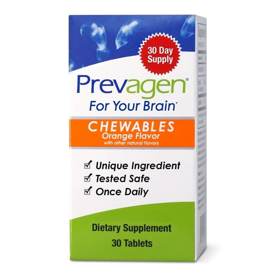 Prevagen Regular Strength Orange Chewables, 30ct 1 Pack, Prevagen with Apoaequorin & Vitamin D