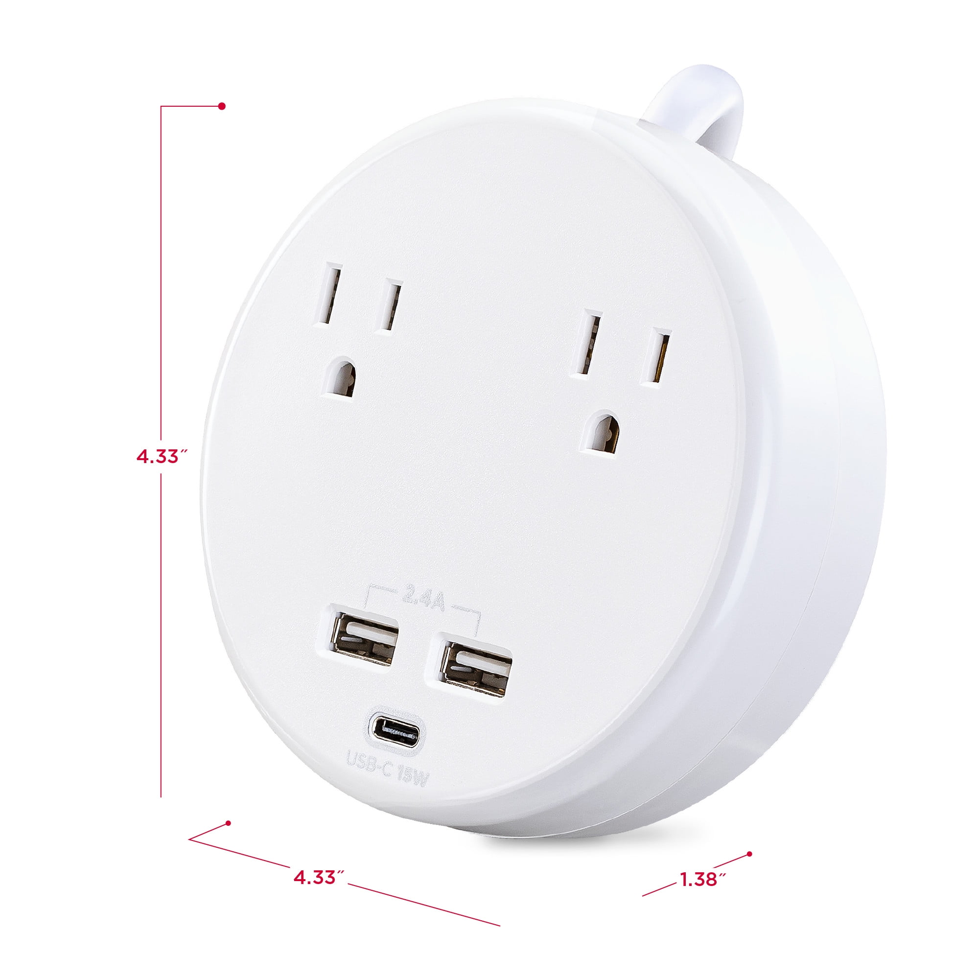 CyberPower P205UC - 500 Joule White Surge Protector Power Strip with 2 Outlets, 3 USB Ports and 5 ft Extension Cord