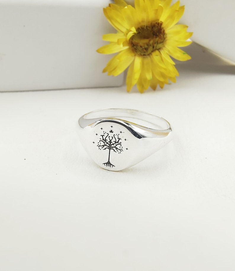 Tree Of Gondor Ring, 925 Sterling Silver Gondor Tree Rings, Tree of Life  Ring, Lord Of The Rings Jewelry, Elvish Ring, White Tree Of Gondors