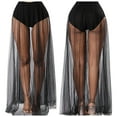 thumbnail image 4 of Ediodpoh Skirts for Women Women's Mesh Transparent Overskirt Elastic Waist Beach Sunscreen Sheer Skirt Pants for Girls Black L, 4 of 6