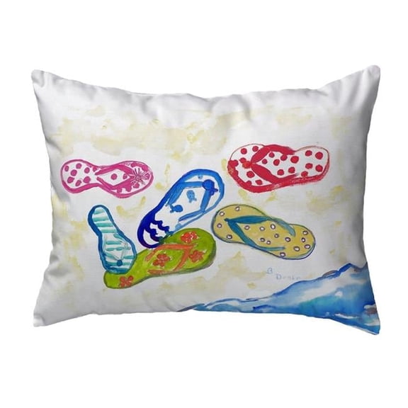 Betsy Drake Interiors Six Flip Flops Small No-Cord Pillow 12x12