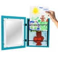 thumbnail image 3 of Americanflat 10x12.5 Kids Art Frame with 8.5x11 Mat Holds 100 Art Pieces Magnetic Letter Size Display - Aquamarine, 3 of 8