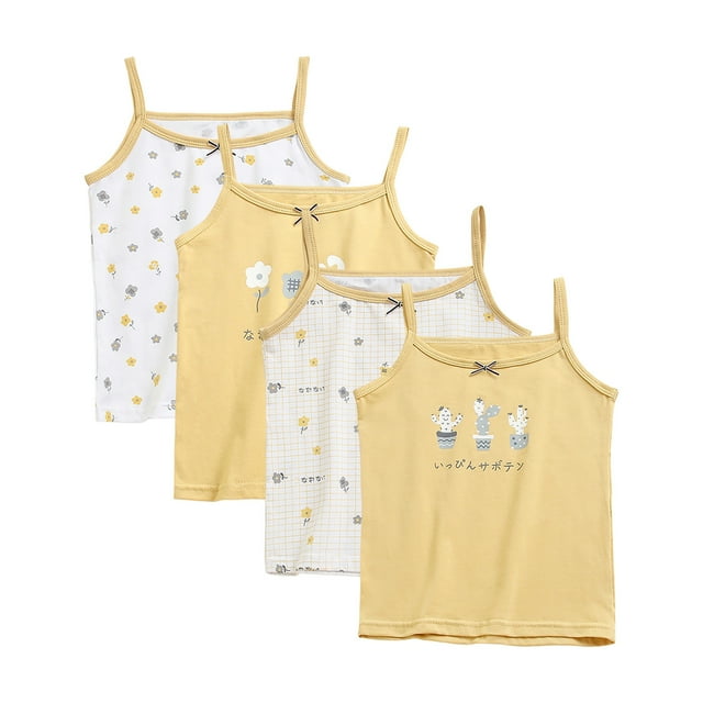 KAWELL Lot de 4 Camisoles pour Filles (Camis et Débardeurs)