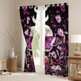 thumbnail image 3 of Manfei Dreamy Fuchsia Butterfly Blackout Curtains Set of 2 (52x84 Each), Mystic Galaxy Moon Window Curtains, Mandala Jungle Floral Curtains and Drapes, Living Room Curtains Decor, 3 of 6