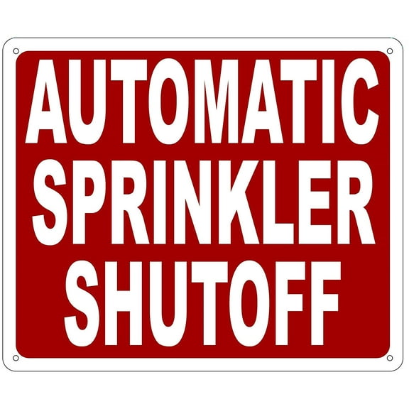 SPRINKLER CONTROL VALVE SIGN (Aluminium Reflective , RED 10x12)