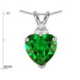 thumbnail image 4 of Star K� 8mm Heart Shape Simulated Emerald Three Stone Pendant Necklace, 4 of 9