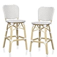 thumbnail image 4 of Stella Aluminum and PE Wicker Chevron Pattern Patio Bar Chairs, Set of 2, Gray, 4 of 10
