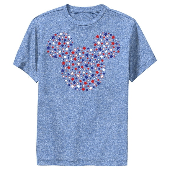 Boy's Mickey & Friends Mickey and Friends Starry Silhouette  Performance Graphic Tee Royal Blue Heather X Large