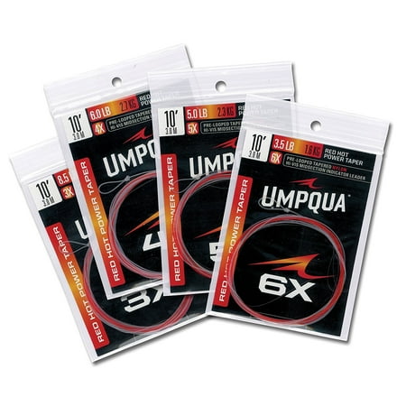 Umpqua Tippet Material (Red Hot Power Taper Hi-Vis Leader 10' 6X High-Sticking or Euro-Nymphing, For High-Sticking or Euro-Nymphing, depth control is visually.., By)