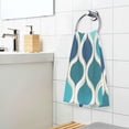 thumbnail image 3 of Yayeee 100% Cotton Hand Towels for Bathroom 16" x 28" Soft Absorbent Kitchen Towel, Blue Geometric Pattern, 3 of 7