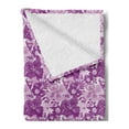thumbnail image 2 of Vintage Soft Flannel Fleece Throw Blanket, Purple Tones Floral Pattern Nostalgia Romance Flowers Beauty Image, Cozy Plush for Indoor and Outdoor Use, 70" x 90", Purple Lilac White, by Ambesonne, 2 of 5