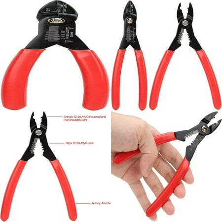 

Professional High Quality 7in Electrical Cable Wire Stripper and Crimping Tool Kit with Pliers Set Precision Set for Professionals- Includes Needle Nose Pliers.
