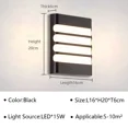 thumbnail image 3 of Lámpara de pared LED moderna para exteriores, resistente al agua, para jardín, pasillo, balcón, entrada, aplique de pared, decoración del hogar, accesorios de iluminación lustrosos, 3 of 5