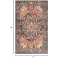 thumbnail image 2 of Washable Area Rug, 4x6 Non-Slip Boho Vintage Living Room Bedroom Rug with Rubber Backing, Low Pile Faux Wool Soft Distressed Rug Floor Carpet for Living Room, Laundry, Kids Playroom, 2 of 7