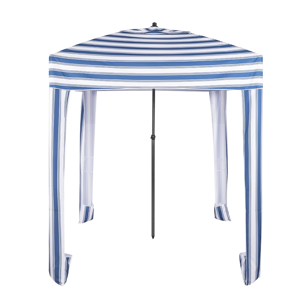 Kadyn 6 x 6Ft Square Shelter Tent, Fabric Beach Awning for Outdoor, Blue And White Stripes Kadyn 6 x 6Ft Square Shelter Tent, Fabric Beach Awning for Outdoor, Blue And White Stripes