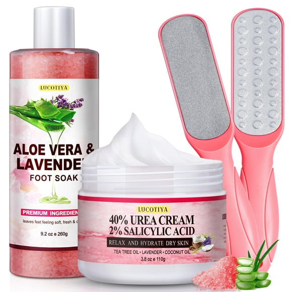 Kit de pedicura para spa para pies LUCOTIYA con sales de aloe y lavanda