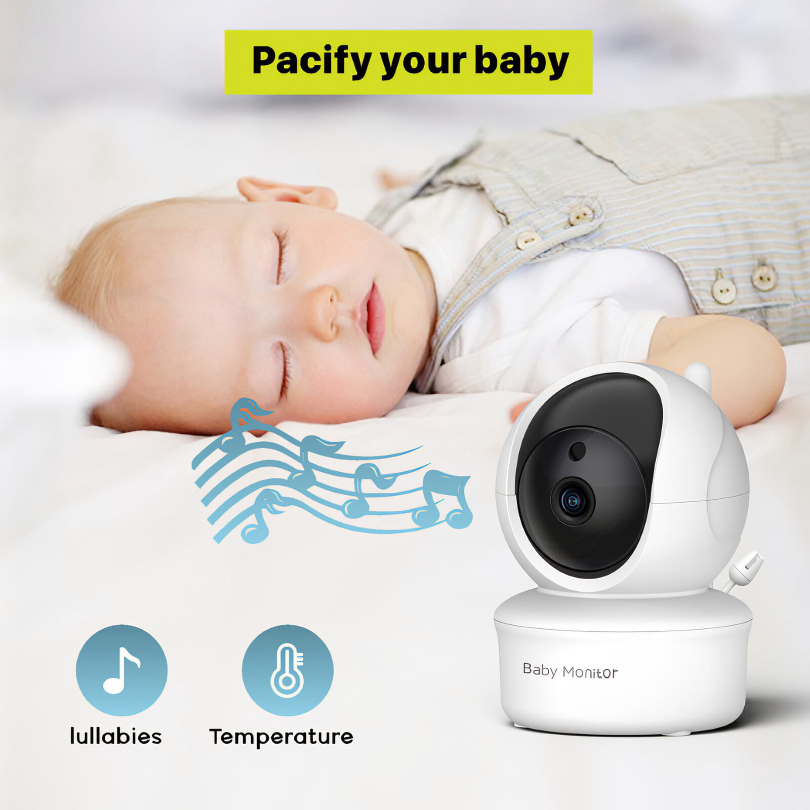 5-Inch HD Baby Monitor, Two-Way Audio Infrared Night Vision Baby Monitor