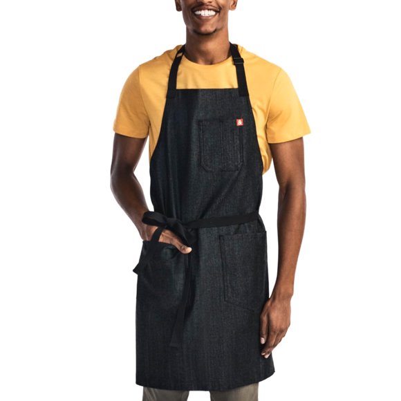 hedley & bennett Essential Apron - Heavy-Duty Denim Kitchen Apron with Pockets & Towel Loop - Professional Chef Workwear for Cooking & Grilling - Aba