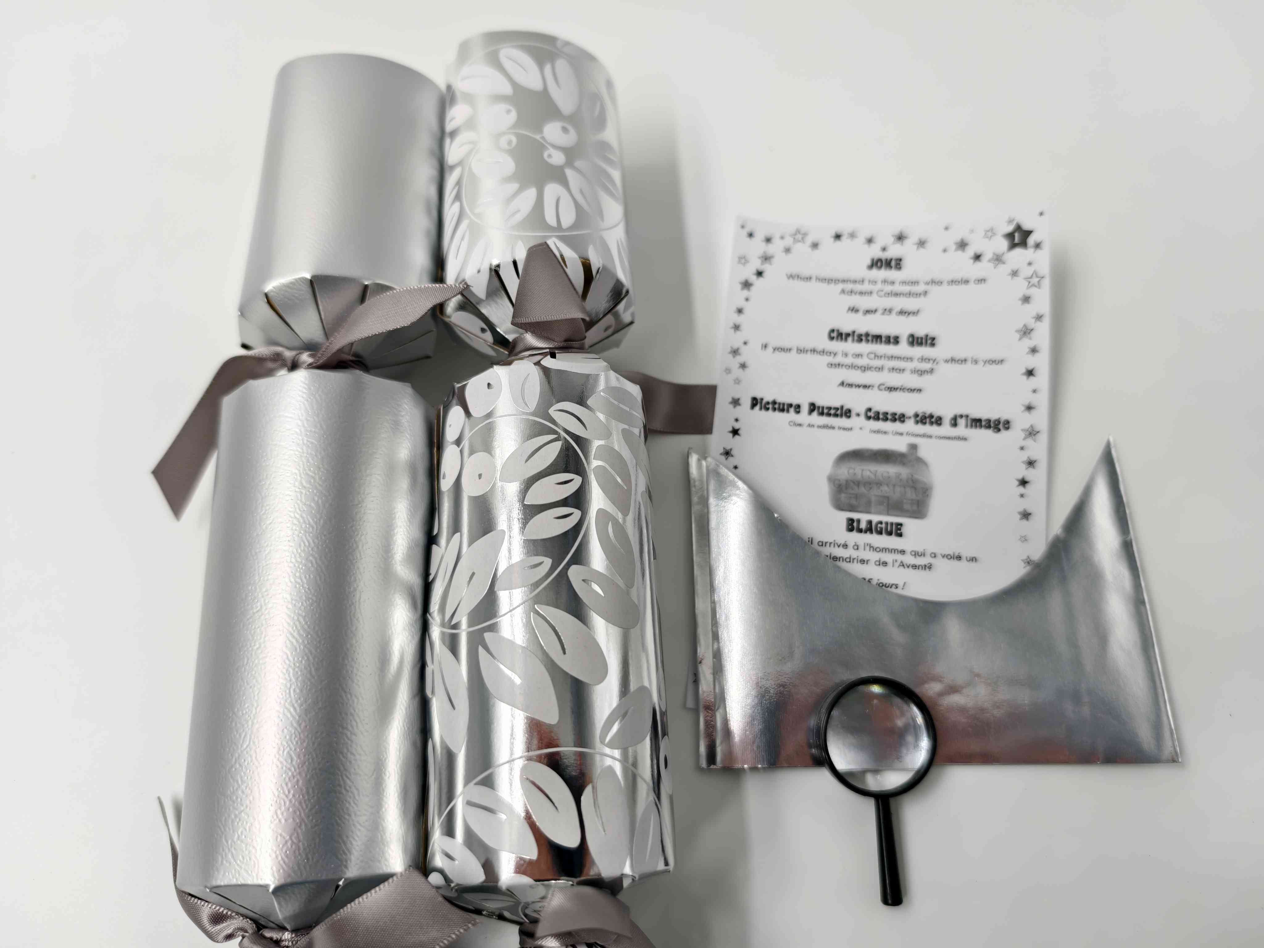 Lot de 12 crackers de Noël premium Holiday Time, motif botanique argenté, multicolore HOLIDAY TIME PL DIABLOTIN PAQ12