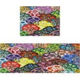 thumbnail image 1 of Funny Bath Mat 17"x27" Non Slip Quick Dry Super Water Absorbent Modern Oval Blue Bathroom Rug Rubber Backed Washable Thin Bathroom Rugs Fit Under Door, 1 of 6