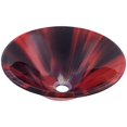 thumbnail image 2 of Novatto TID-297 ARDERE Évier en Verre Rond Évasé Rouge et Noir 16,5 Pouces de Diamètre Noir Rouge, 2 of 5