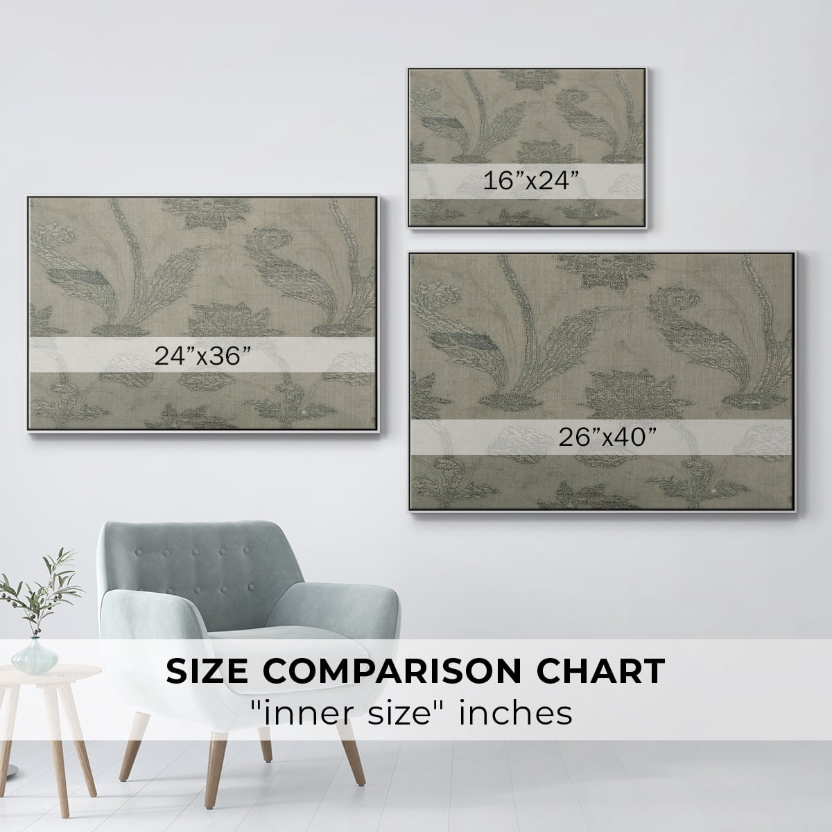 Vintage Abstract Print-XV Framed in White Wood Gallery Wrapped Canvas 27 in. x 41 in.