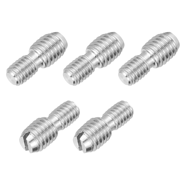 Uxcell 5 Pcs Tête Fendue M4x6 à M5x6 Vis à Double Extrémité Filetée, 12mm L