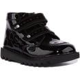 thumbnail image 1 of Kickers Kick Hi Heart Infant's Leather Hook And Loop Ankle Boot In Black Size 13, 1 of 6