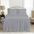 thumbnail image 2 of 4 Piece Long Ruffle Sheet Set, 30" Inch Long Ruffle On Corner Of The Flat Sheet, 15 Inch Deep Pocket, 100% Egyptian Cotton, 800 TC, King Size, Solid Silver, 2 of 9