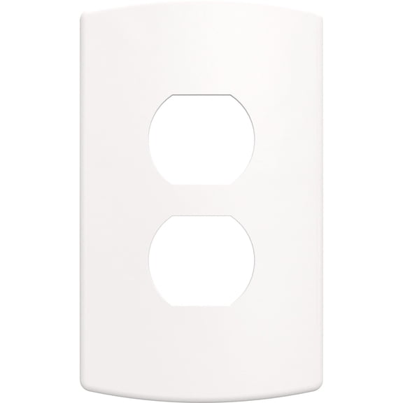 Franklin Brass Soft Modern (3-Pack) Outlet Covers Pure White 1-Gang Concealed Mount Screwless Wall Plate Single Duplex Switch Plates Electrical Outlet Covers W42466K-PW-CP