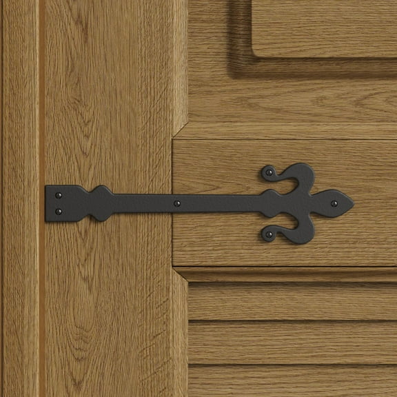 Renovator's Supply Wrought Iron Garage Door Decorative Design 16" Dummy Strap Hinge, Black