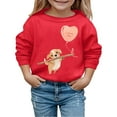 thumbnail image 1 of PMVFHDE Chandails en Molleton Col Rond Fille Automne et Hiver Saint-Valentin Imprimé Chiot à Capuche Rouge Melon D\'eau, 2-3 Ans, 1 of 4