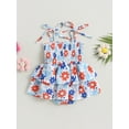 thumbnail image 3 of Bagilaanoe Baby Girls Independence Day Outfits 0-24M 4th of July Romper Dress Infant Star Sleeveless Bodysuits Clothes, 3 of 8