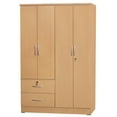 thumbnail image 3 of Better Home Products Luna Modern Wood 4 Doors 2 Drawers Armoire in Beech (Maple), 3 of 3