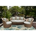 thumbnail image 2 of 7'6" Round UV-treated Polypropelene Ivory/Blue Area Rug, 2 of 5