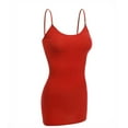 thumbnail image 3 of Women & Juniors Basic Layering Built in Bra Spaghetti Strap Long Cami Top Tank, 3 of 5