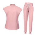 thumbnail image 4 of Conjunto de uniforme de enfermería, ropa de trabajo cómoda para enfermeras, para spa, cosmetología y peluqueros de mascotas. Rosa, 4 of 9