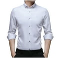 thumbnail image 1 of Blusa informal de seda helada para hombre, manga larga, fibra de bambú, arrugas, sin planchado Pompotops  oipoqjl26908, 1 of 6