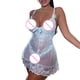 thumbnail image 5 of Gibobby Ropa sexy de mujer para sexo Conjunto de Lencería de Malla, Elegante Conjunto de Lencería con Bordado de Bloques de Color Ajustable para Mujer para Luna(Azul claro, M), 5 of 5