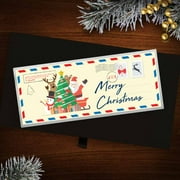 4 oz Silver Colorized Bar - Postcard Merry Christmas (w/Box)