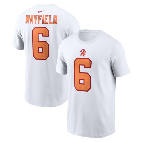 Men's Nike Baker Mayfield White '76 Tampa Bay Buccaneers 50th Season Name & Number T-Shirt