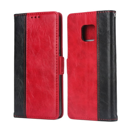 Antique Stitching PU Leather Phone Case Elegant Shock-proof Phone Case Shell Wallet Cover for Huawei Mate 20 Pro(Red)