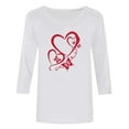 thumbnail image 4 of Avrnliq Womens White Valentine's Day Top Cute Heart Pattern Romantic Festive Outfit Love Print Mini Top for Valentine Date Night Party Casual Wear for Her,Size 4XL, 4 of 5
