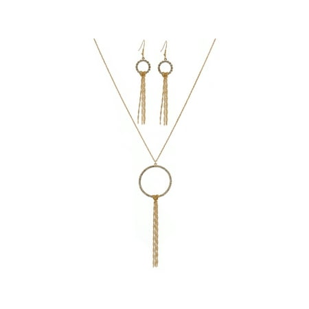 - Wedding Jewelry Set Gold Necklace Fish hook Earrings Set