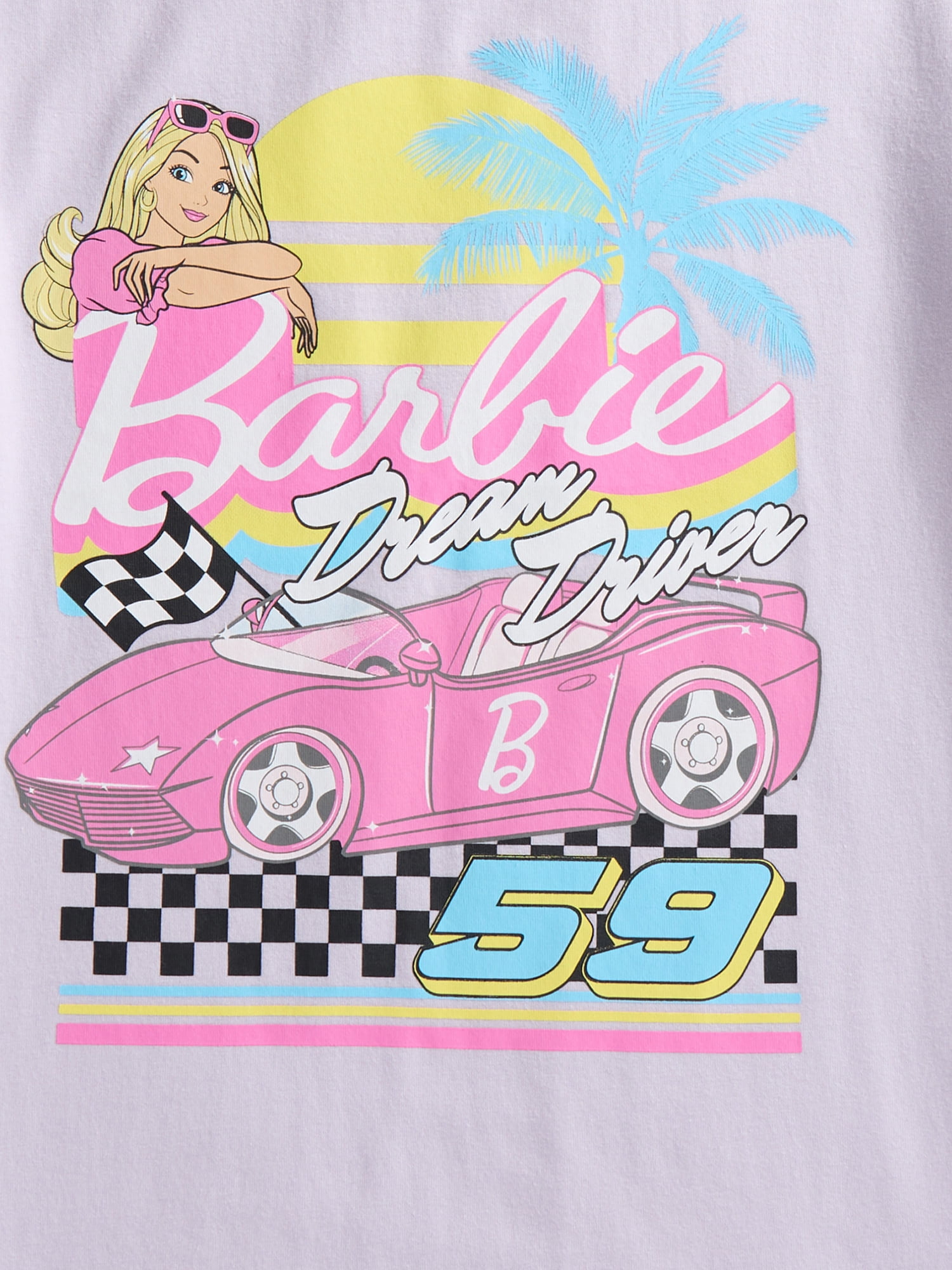 Barbie Girls Dream Driver Graphic T-Shirt with Short Sleeves, Sizes 4-16